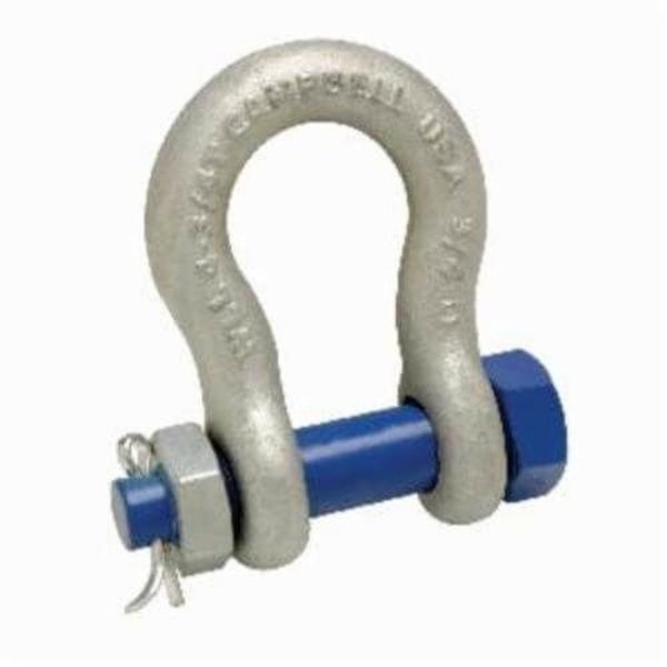 Campbell Chain & Fittings T 999G Anchor Shackle, 475 Ton Load, 34 In, 78 In Bolt Pin, Galvanized, 5391235 5391235